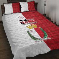 Malta Independence Day Quilt Bed Set Flag Style with Coat of Arms