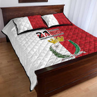 Malta Independence Day Quilt Bed Set Flag Style with Coat of Arms
