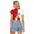 Malta Independence Day Raglan Cropped T Shirt Flag Style with Coat of Arms