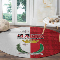 Malta Independence Day Round Carpet Flag Style with Coat of Arms