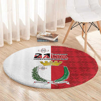 Malta Independence Day Round Carpet Flag Style with Coat of Arms
