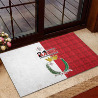 Malta Independence Day Rubber Doormat Flag Style with Coat of Arms