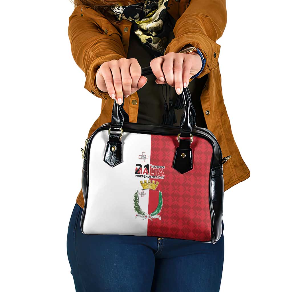 Malta Independence Day Shoulder Handbag Flag Style with Coat of Arms