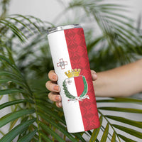 Malta Independence Day Skinny Tumbler Flag Style with Coat of Arms