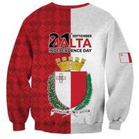 Malta Independence Day Sweatshirt Flag Style with Coat of Arms