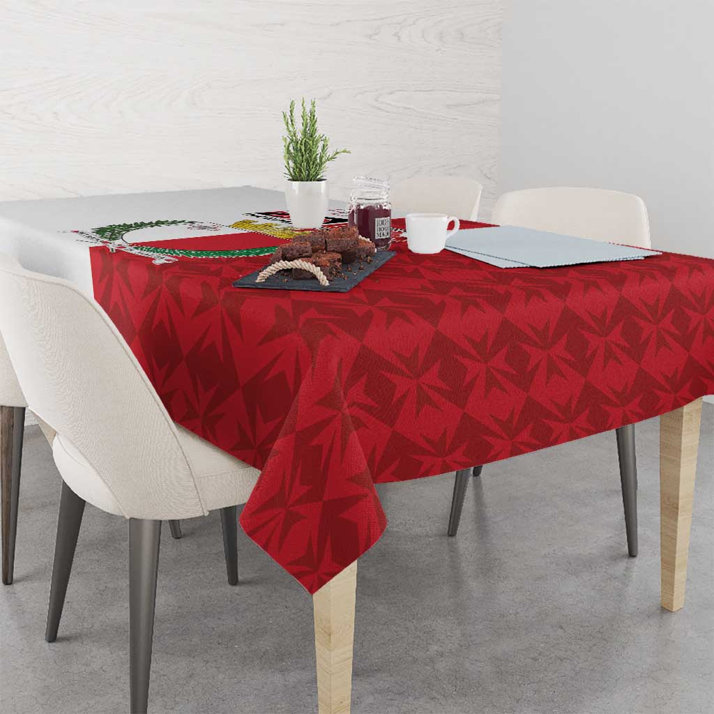 Malta Independence Day Tablecloth Flag Style with Coat of Arms