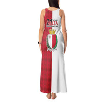 Malta Independence Day Tank Maxi Dress Flag Style with Coat of Arms