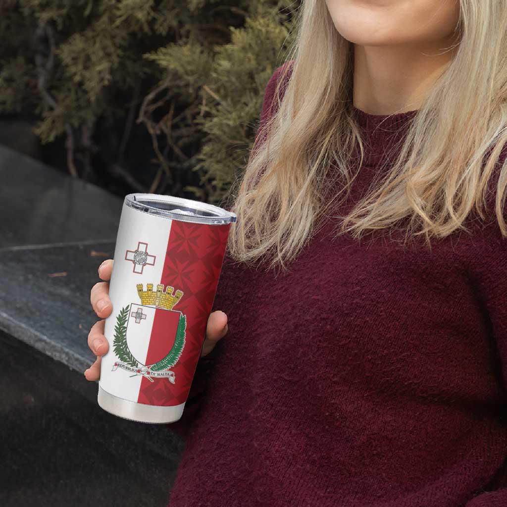 Malta Independence Day Tumbler Cup Flag Style with Coat of Arms