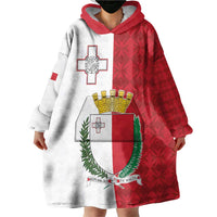 Malta Independence Day Wearable Blanket Hoodie Flag Style with Coat of Arms