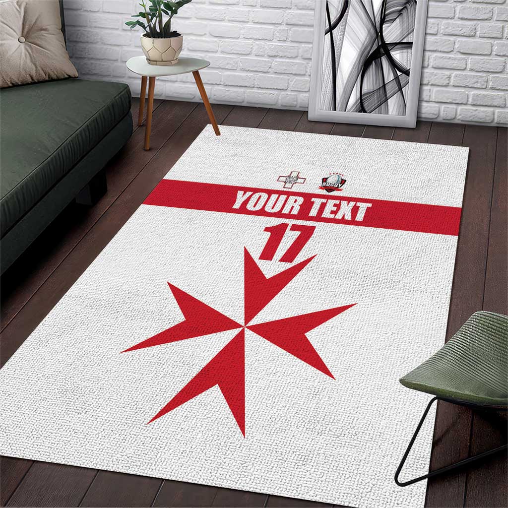 Custom Malta Rugby Area Rug Maltese Cross