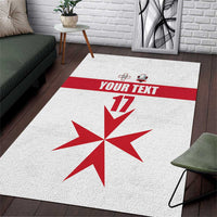 Custom Malta Rugby Area Rug Maltese Cross