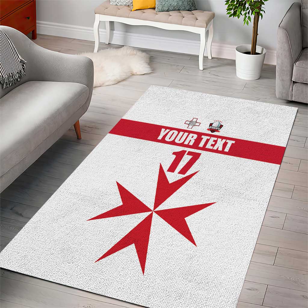 Custom Malta Rugby Area Rug Maltese Cross