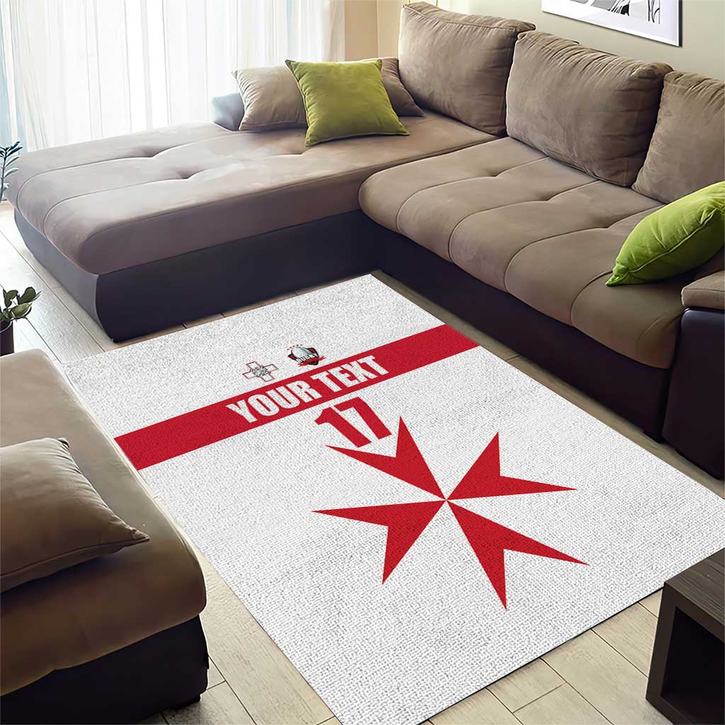 Custom Malta Rugby Area Rug Maltese Cross