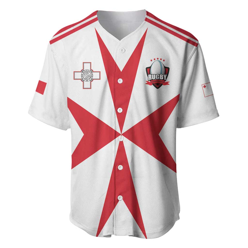 Custom Malta Rugby Baseball Jersey Maltese Cross