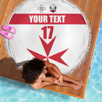 Custom Malta Rugby Beach Blanket Maltese Cross
