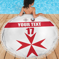 Custom Malta Rugby Beach Blanket Maltese Cross