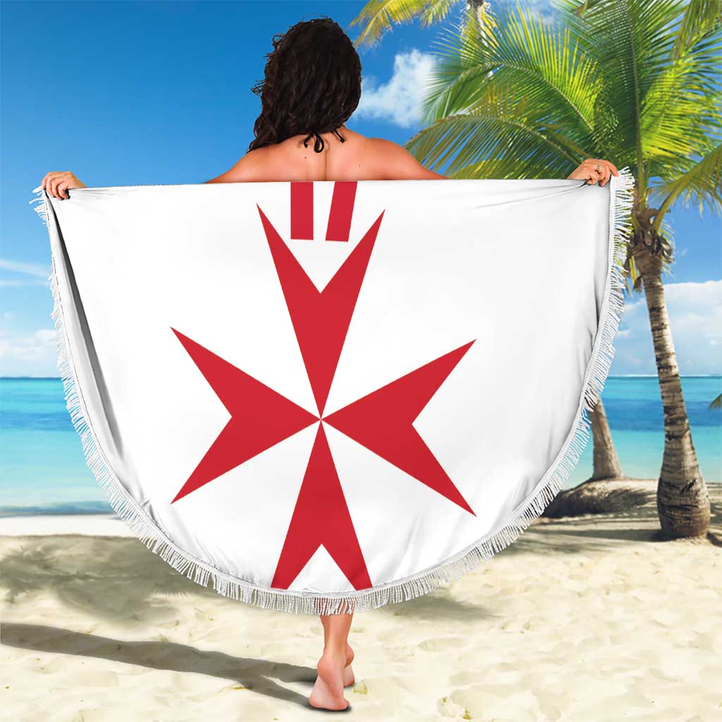 Custom Malta Rugby Beach Blanket Maltese Cross