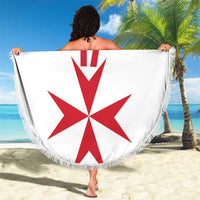 Custom Malta Rugby Beach Blanket Maltese Cross