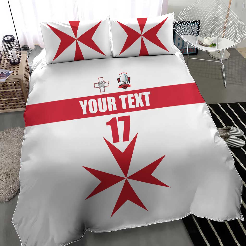 Custom Malta Rugby Bedding Set Maltese Cross