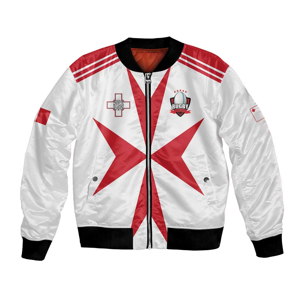 Custom Malta Rugby Bomber Jacket Maltese Cross