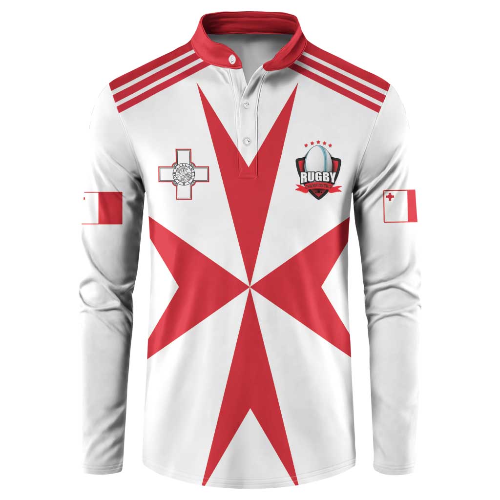Custom Malta Rugby Button Sweatshirt Maltese Cross