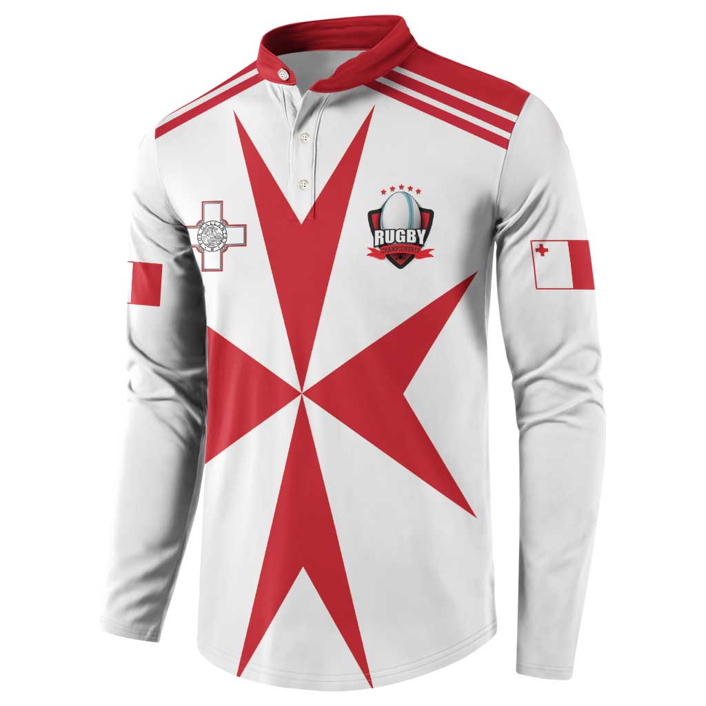 Custom Malta Rugby Button Sweatshirt Maltese Cross