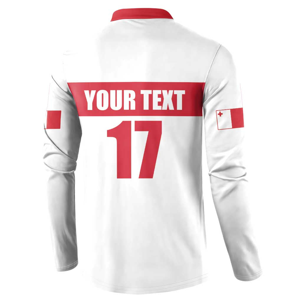 Custom Malta Rugby Button Sweatshirt Maltese Cross