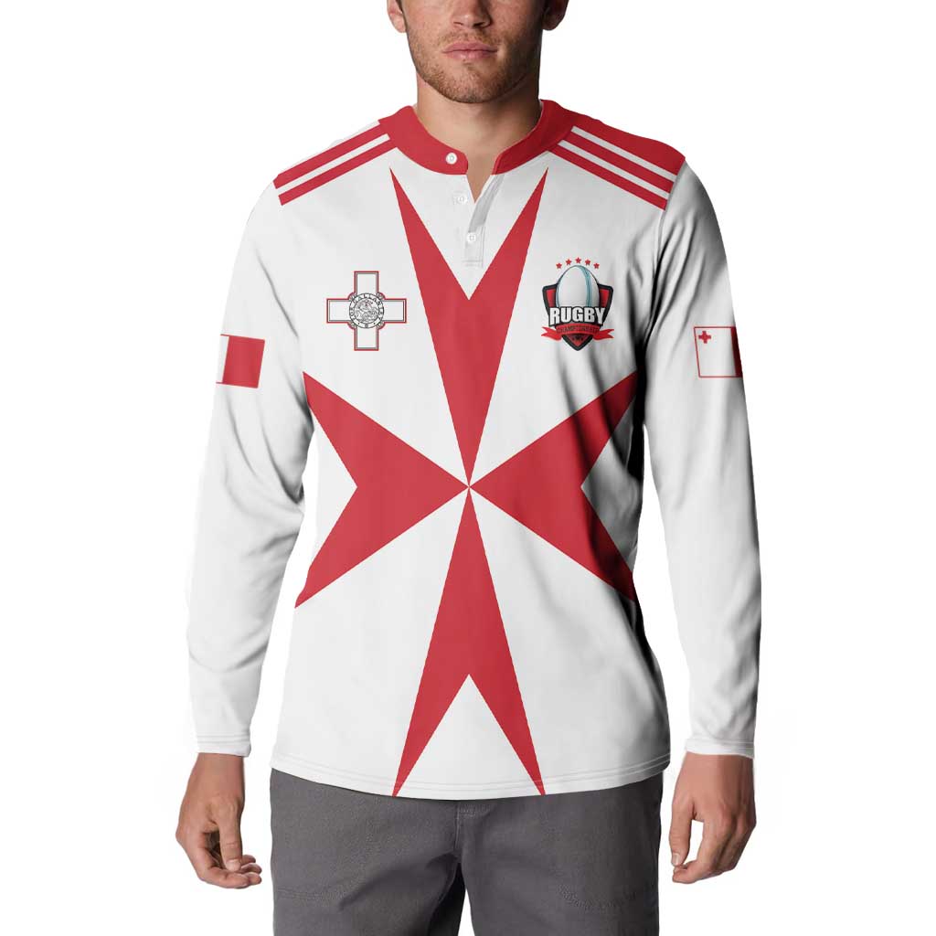 Custom Malta Rugby Button Sweatshirt Maltese Cross