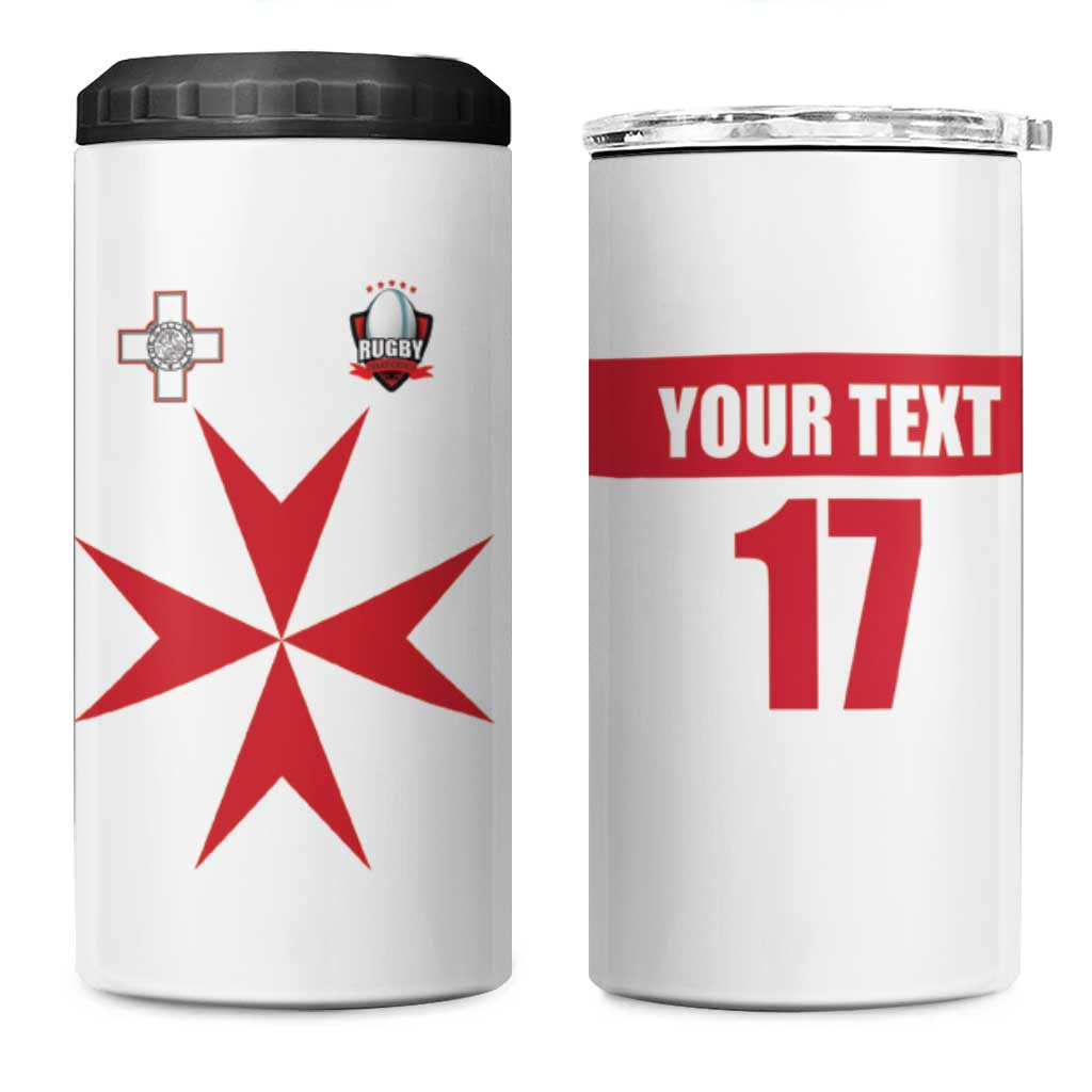 Custom Malta Rugby 4 in 1 Can Cooler Tumbler Maltese Cross