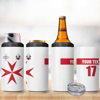 Custom Malta Rugby 4 in 1 Can Cooler Tumbler Maltese Cross