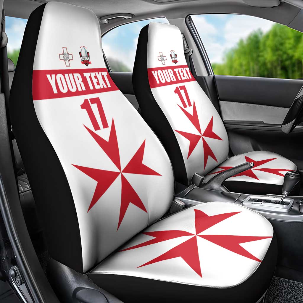 Custom Malta Rugby Car Seat Cover Maltese Cross