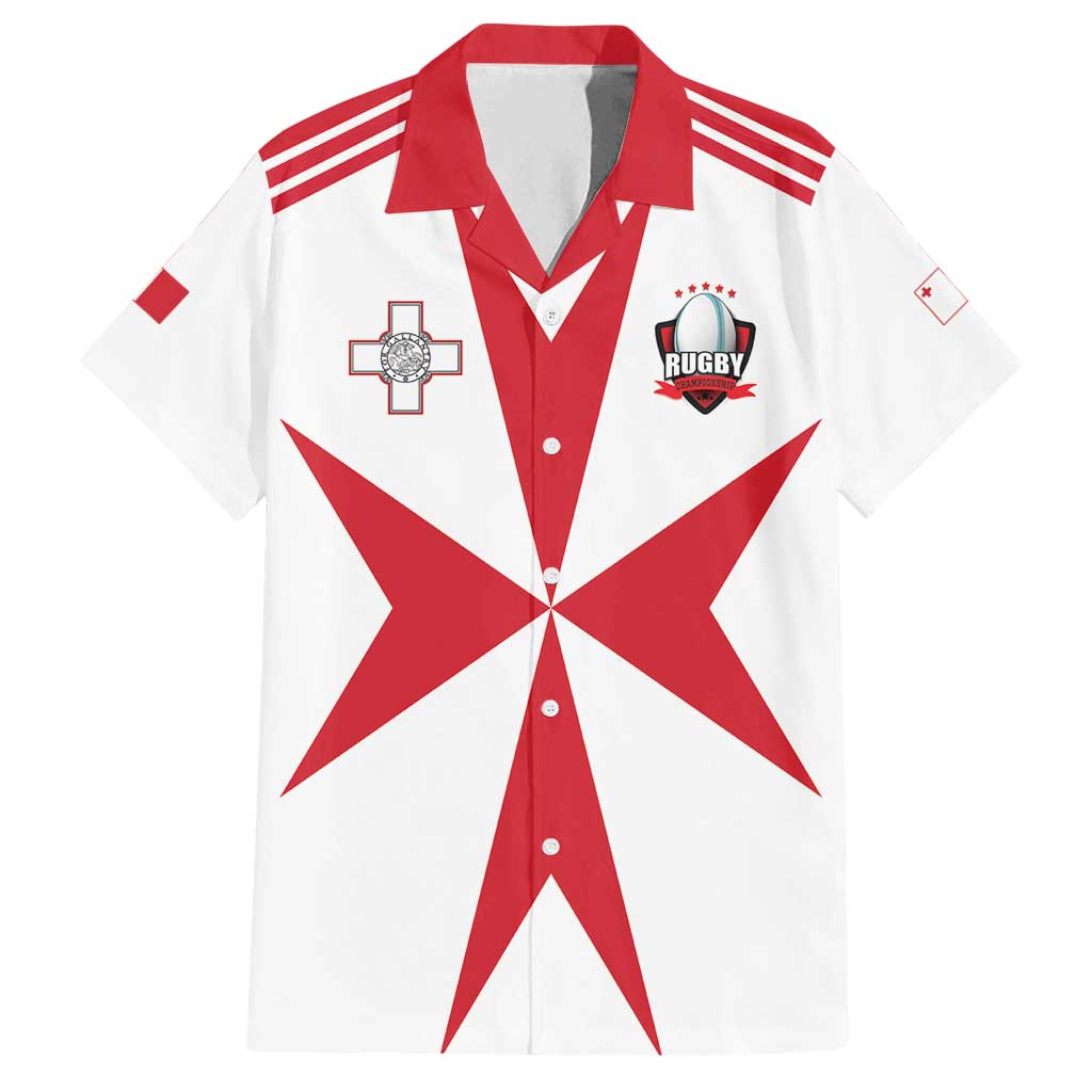 Custom Malta Rugby Family Matching Long Sleeve Bodycon Dress and Hawaiian Shirt Maltese Cross