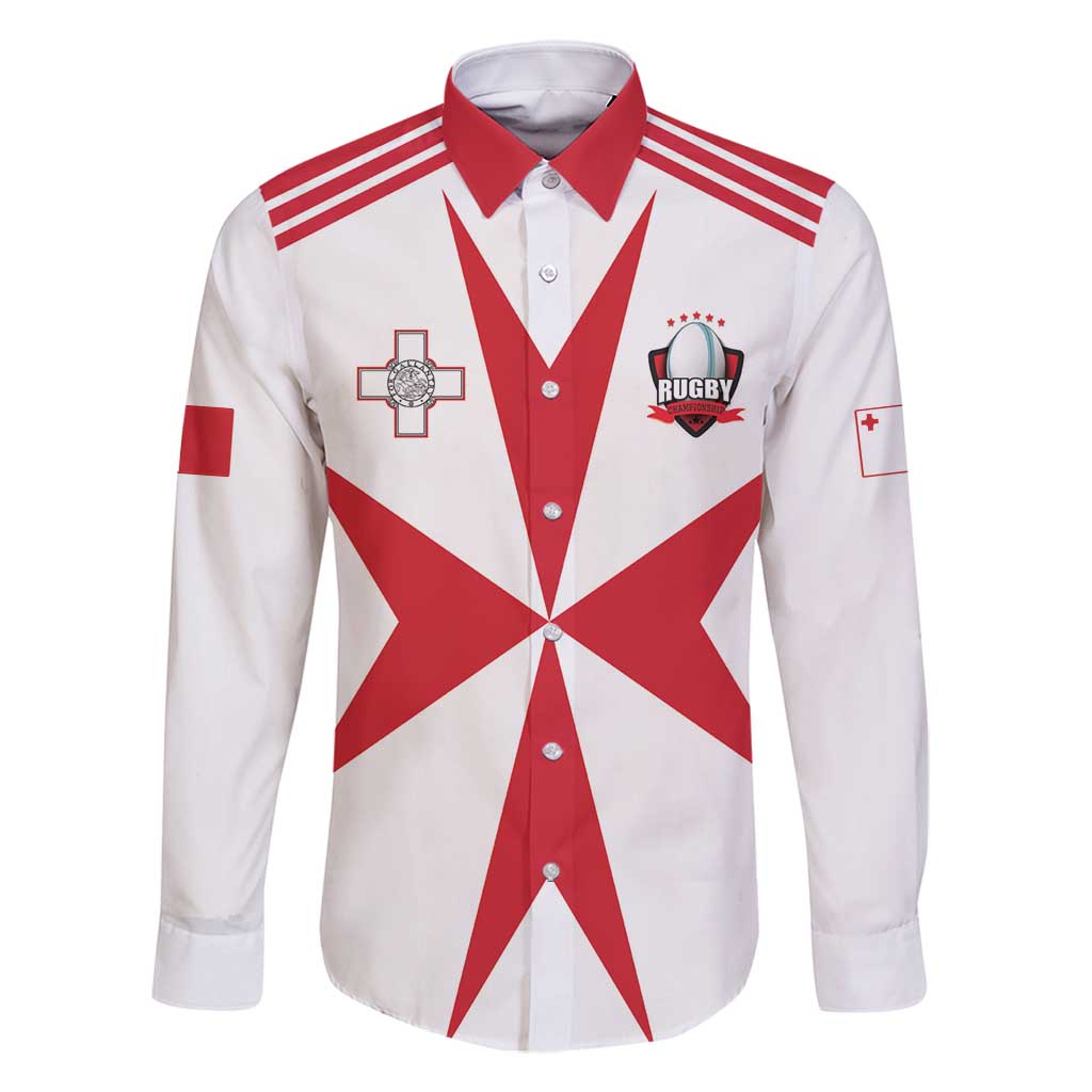 Custom Malta Rugby Family Matching Long Sleeve Bodycon Dress and Hawaiian Shirt Maltese Cross