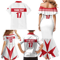 Custom Malta Rugby Family Matching Mermaid Dress and Hawaiian Shirt Maltese Cross