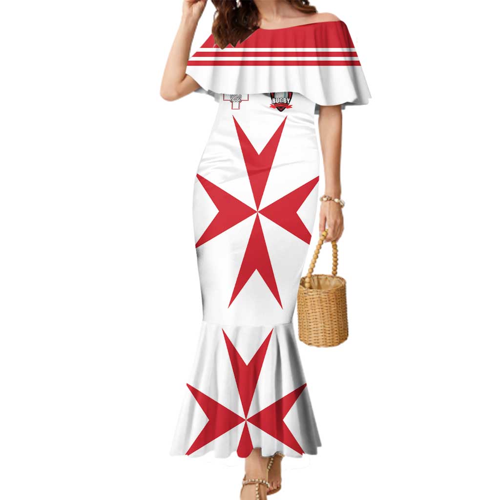 Custom Malta Rugby Family Matching Mermaid Dress and Hawaiian Shirt Maltese Cross
