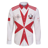 Custom Malta Rugby Family Matching Off The Shoulder Long Sleeve Dress and Hawaiian Shirt Maltese Cross