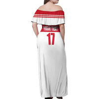 Custom Malta Rugby Family Matching Off Shoulder Maxi Dress and Hawaiian Shirt Maltese Cross