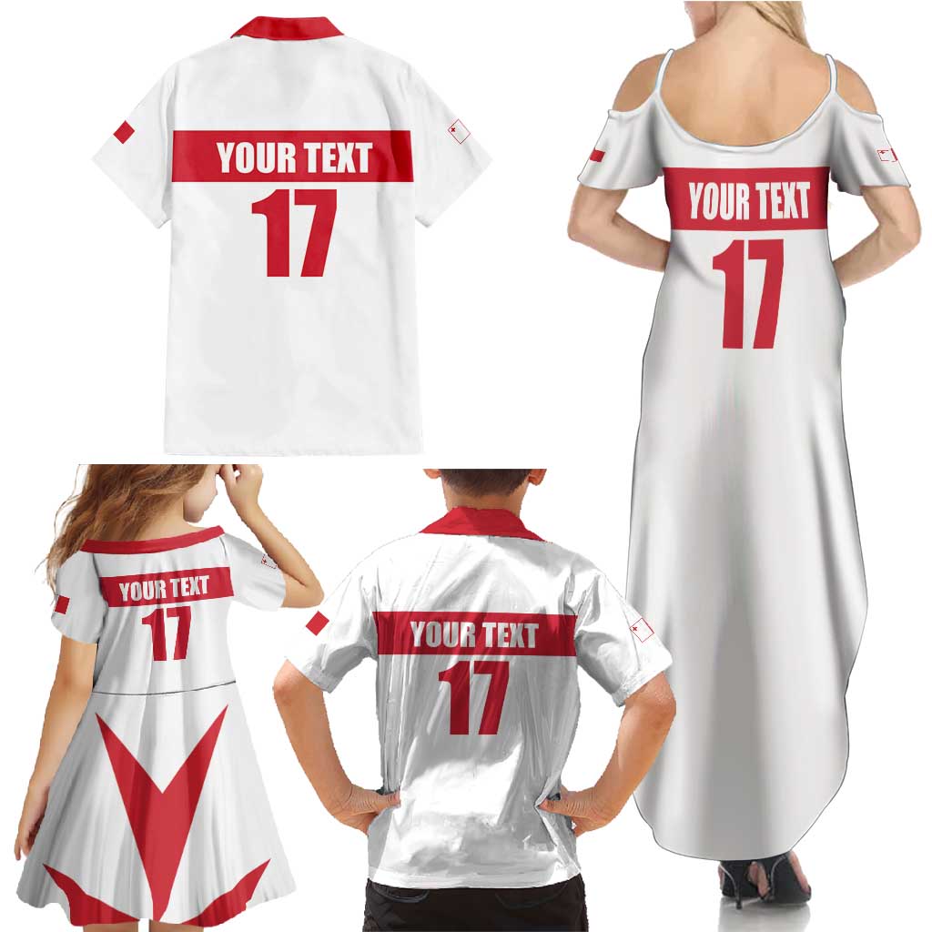 Custom Malta Rugby Family Matching Summer Maxi Dress and Hawaiian Shirt Maltese Cross