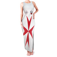 Custom Malta Rugby Family Matching Tank Maxi Dress and Hawaiian Shirt Maltese Cross