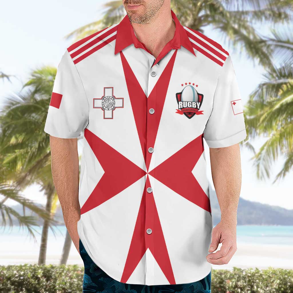 Custom Malta Rugby Hawaiian Shirt Maltese Cross