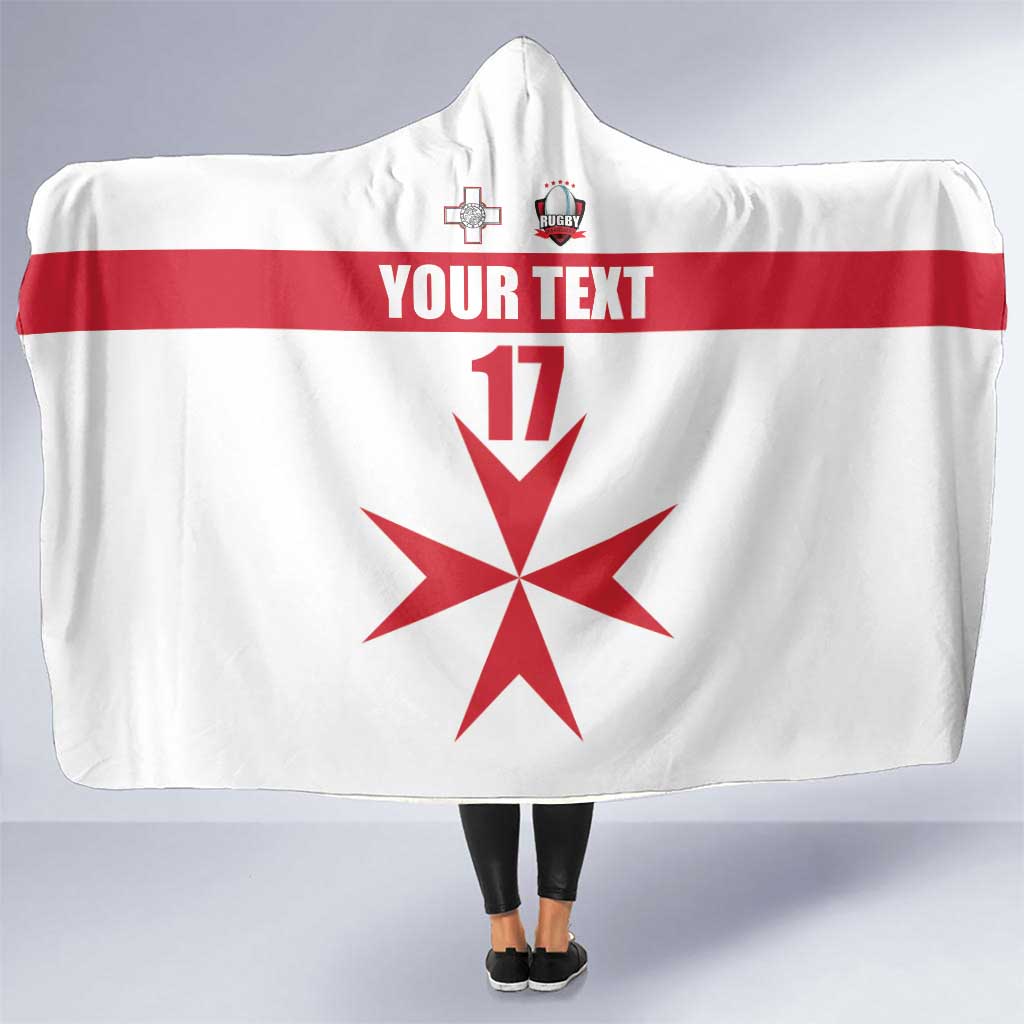 Custom Malta Rugby Hooded Blanket Maltese Cross