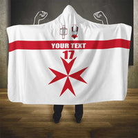 Custom Malta Rugby Hooded Blanket Maltese Cross