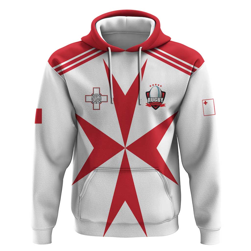 Custom Malta Rugby Hoodie Maltese Cross