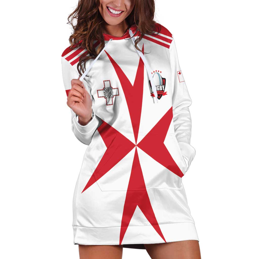 Custom Malta Rugby Hoodie Dress Maltese Cross