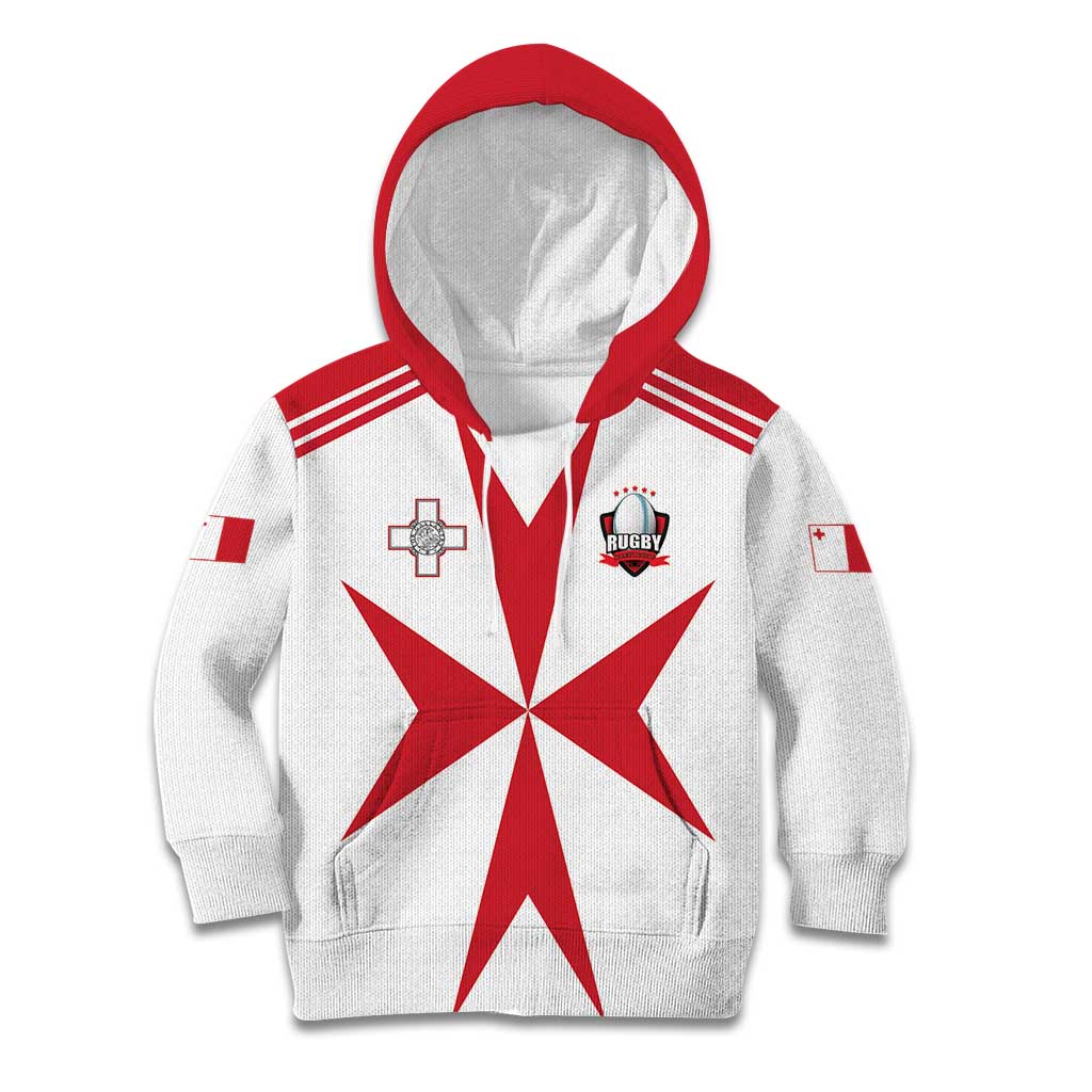 Custom Malta Rugby Kid Hoodie Maltese Cross