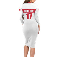 Custom Malta Rugby Long Sleeve Bodycon Dress Maltese Cross