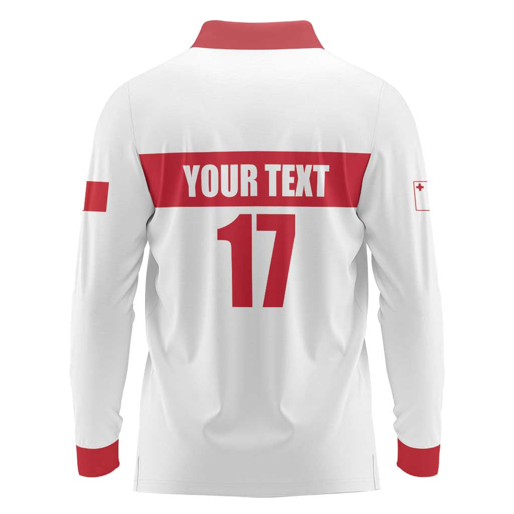 Custom Malta Rugby Long Sleeve Polo Shirt Maltese Cross