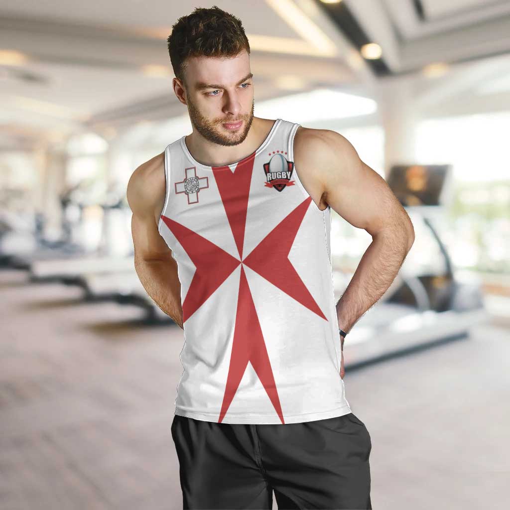 Custom Malta Rugby Men Tank Top Maltese Cross