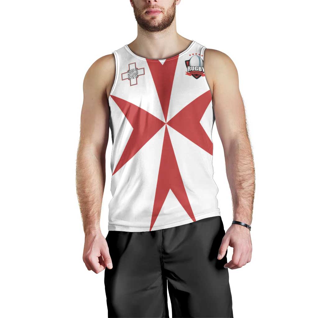 Custom Malta Rugby Men Tank Top Maltese Cross