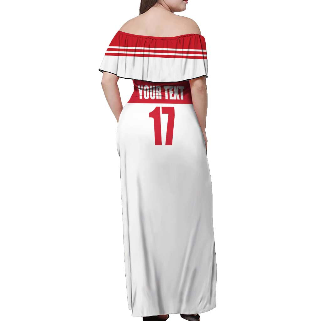 Custom Malta Rugby Off Shoulder Maxi Dress Maltese Cross